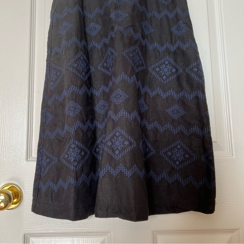 Aritzia Wilfred Black Navy Linen Trompette A-Line Sleeveless Shift Dress - Sz S - Picture 7 of 16